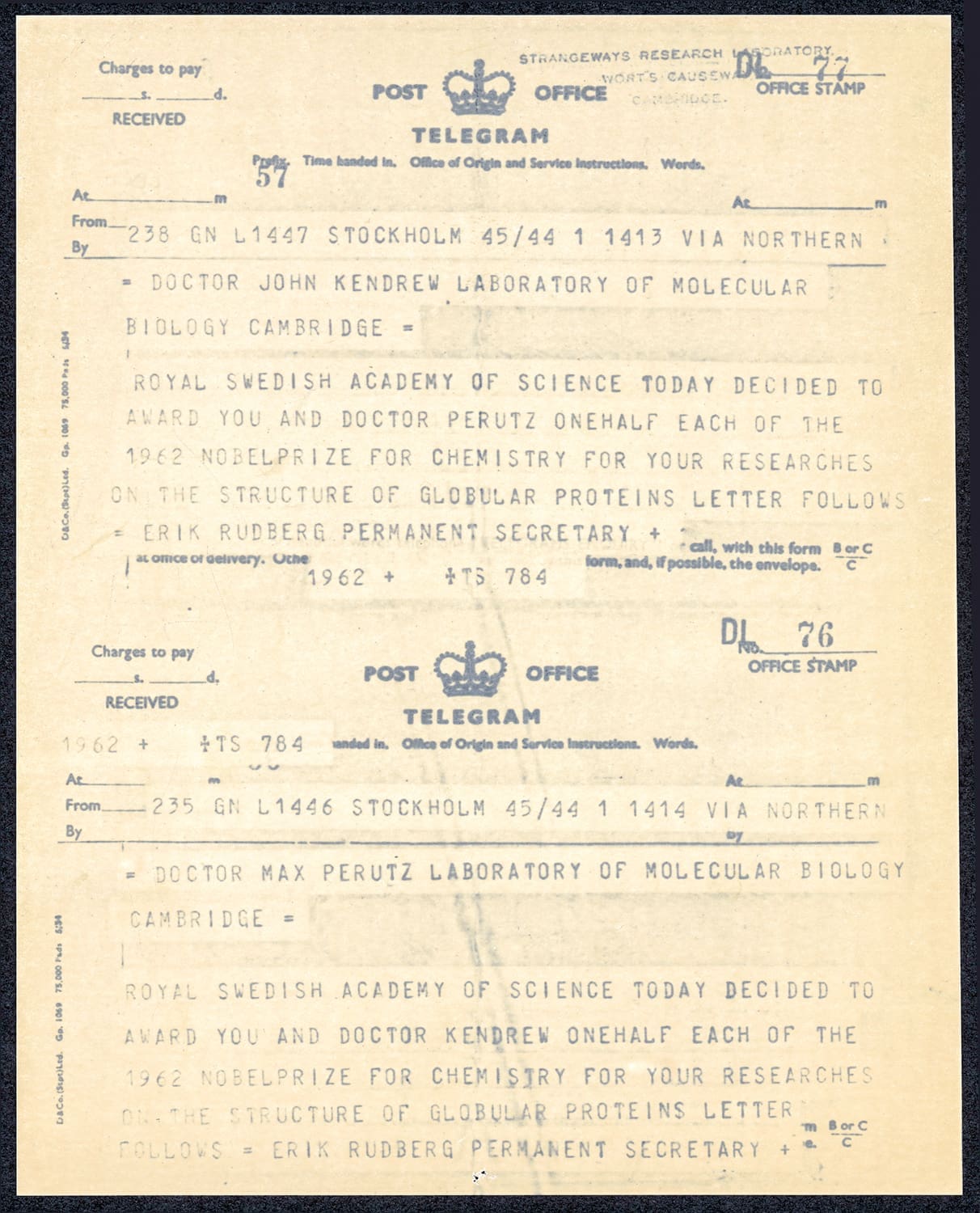 Yellowed paper with type-printed text