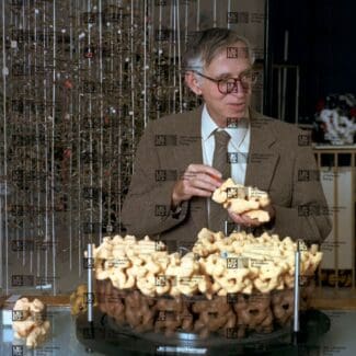 Aaron Klug with LMB logo watermark overlayed.