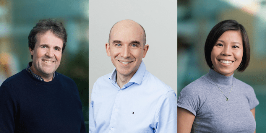 Portrait photographs of Julian Sale, Emmanuel Derivery and Kelly Nguyen