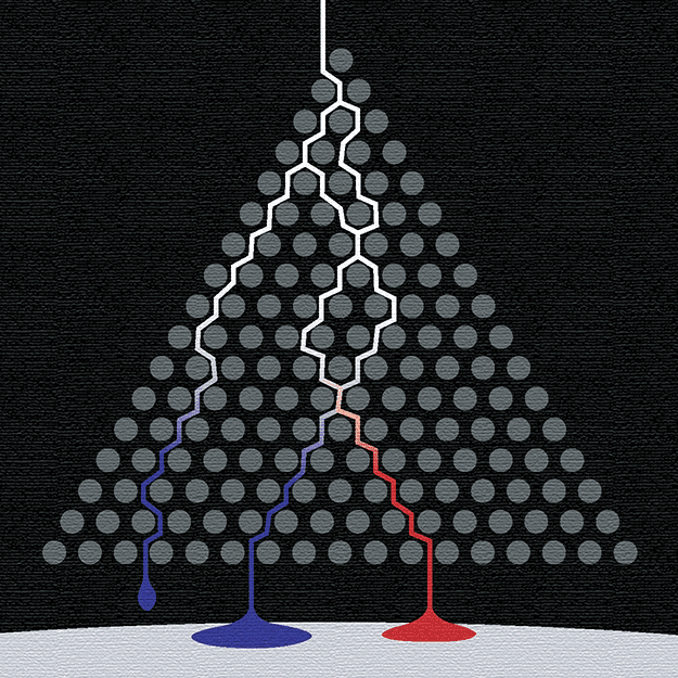 Cellular decisions represented as a Bean Machine