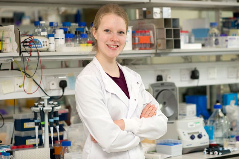 Cara Ellison in MRC LMB lab