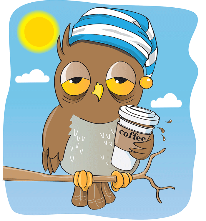 An Owl with caffeine