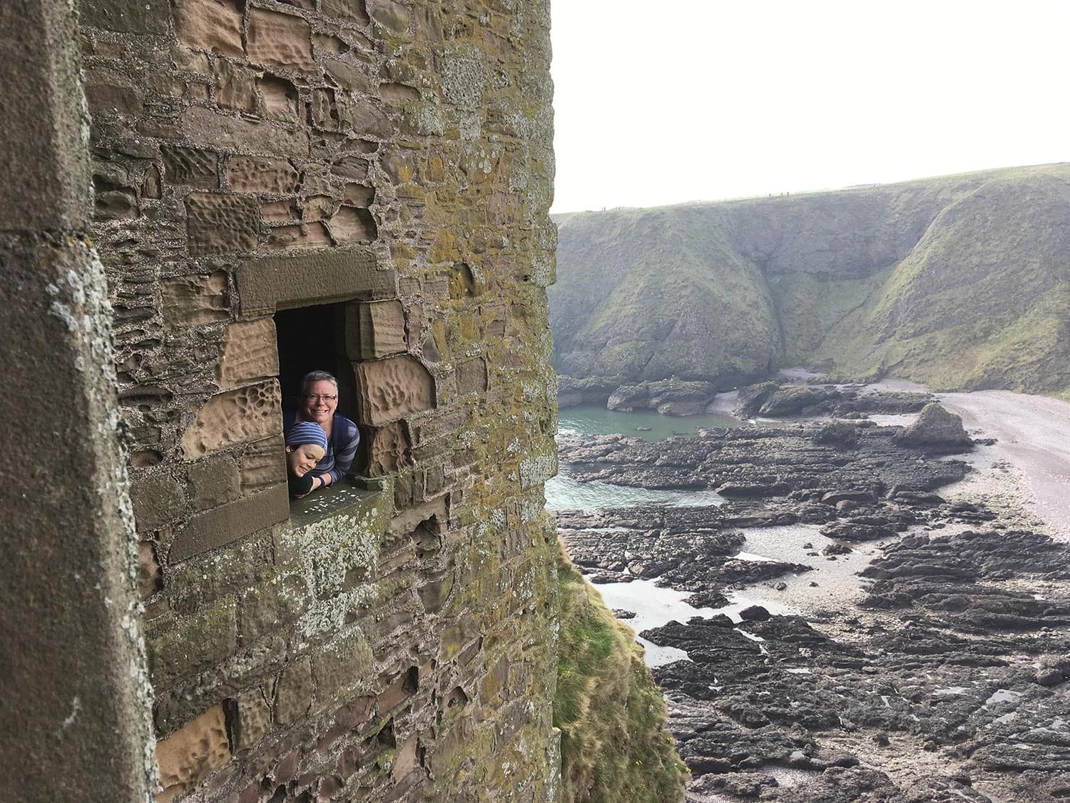 Liz Miller and Family at Scottish Castle