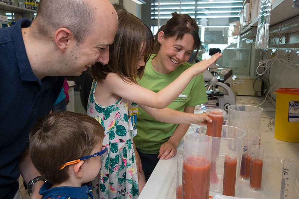 measuring slime in the ‘Worms and Sneezes’ lab