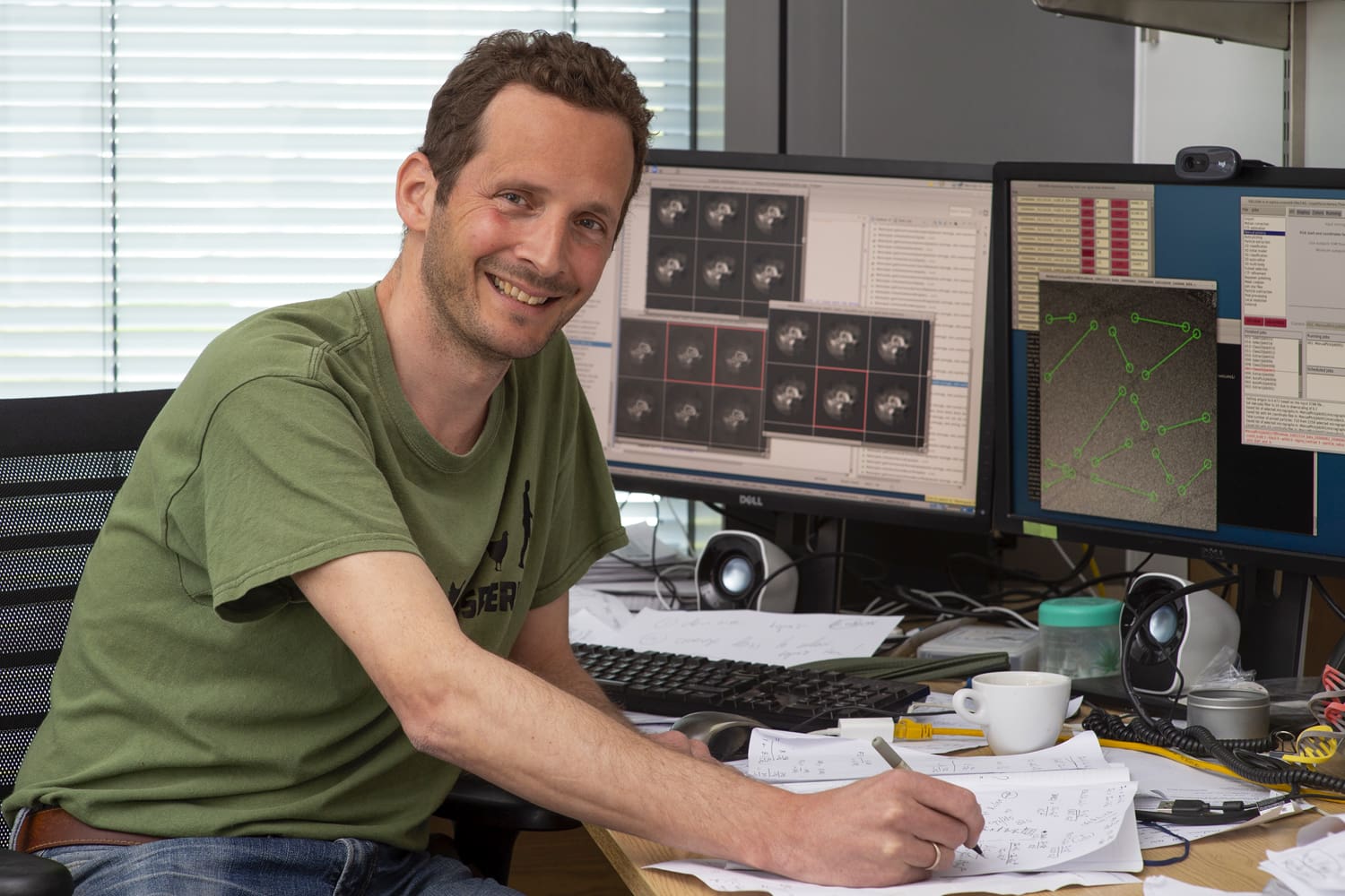 : Image of Sjors Scheres at his desk.