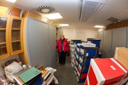 Annette in the new Archive, 2013 ©LRGoodey