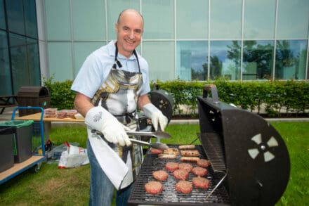 Paul as chef at the LMB summer barbecue