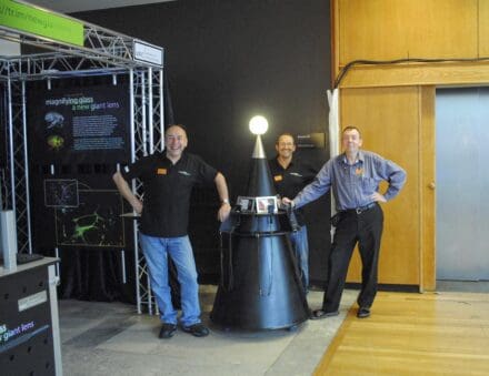 Steve with Matthew Drury and Brad Amos at the Royal Society Summer Exhibition 2010